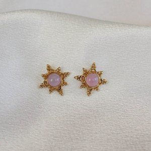 Gold Sunburst Stud Earring